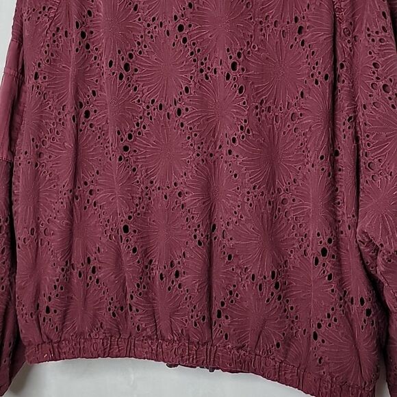 Free People Daisy Jane Embroidered Lace Crochet Bomber Jacket Size Small - Picture 9 of 9